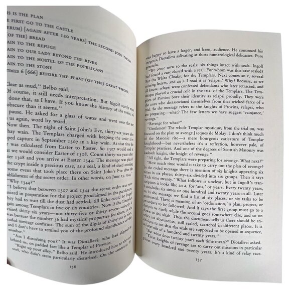 1988 Foucaults Pendulum by Umberto Eco First Trade Edition Hardcover Dust Jacket - Picture 8 of 12